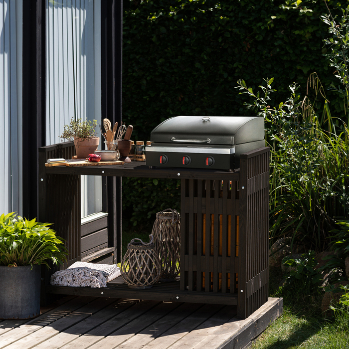 Grillbord svart 123 x 57,5 x 93 cm